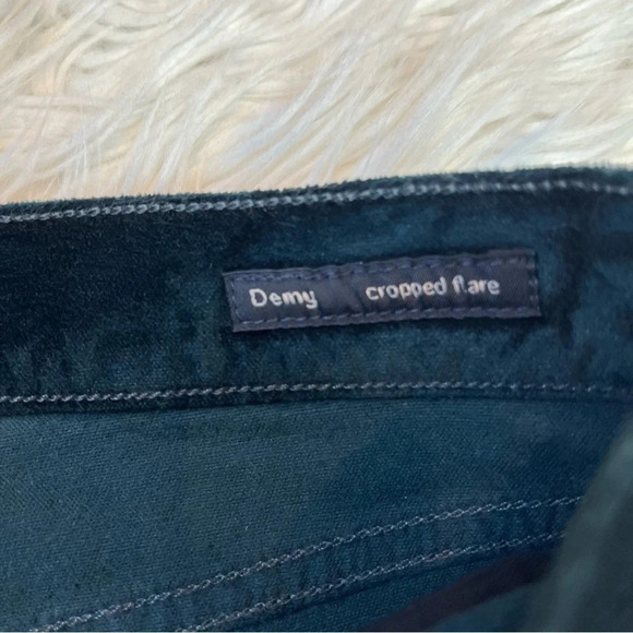 Citizens Of Humanity Demy Cropped Velvet Flare Pant Midnight Green Plush 29 - Picture 7 of 13